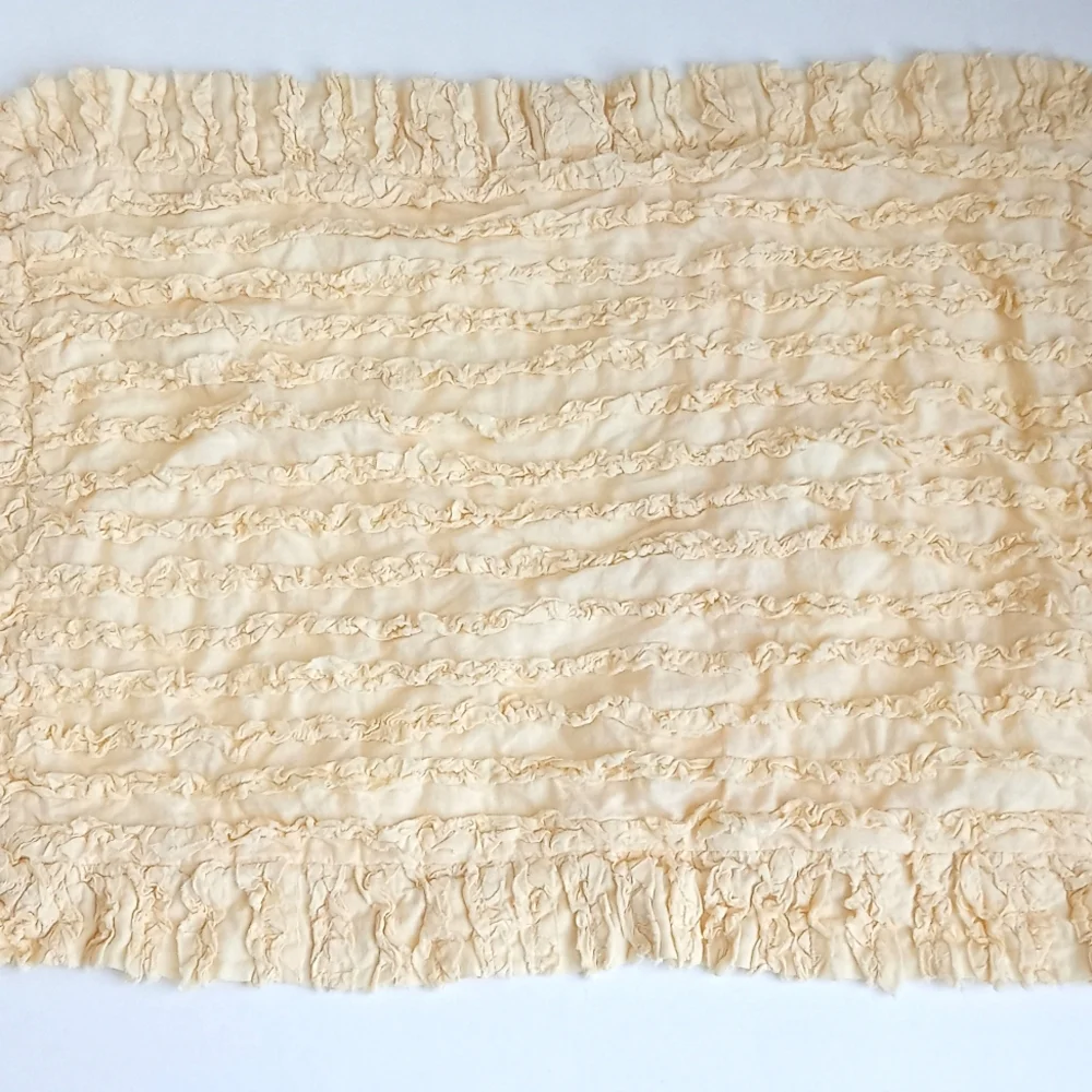Shabby Chic Style Soft Butter Yellow Ruffled Twin Travel Pillow Sham *Super Cute
